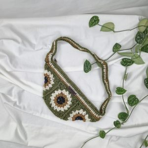 Granny Square Bauchtasche aus Wolle - Sunflower