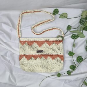 Umhängetasche aus Papiergarn - Boho